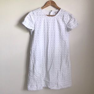 Eyelet white shift dress